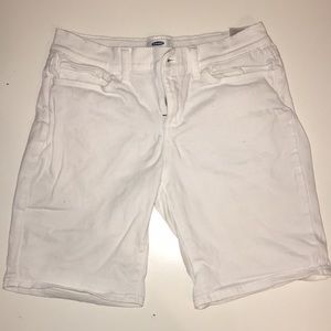 white denim shorts